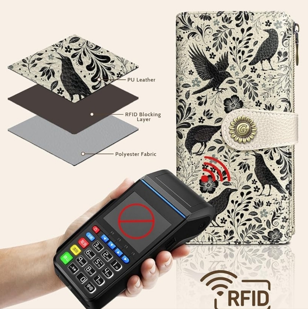Floral Bird RFID Wallet